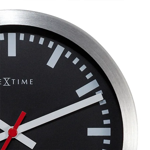 Nextime Station Stripe Aluminum Wall & Table Clock - 19 Cm - Black product thumbnail 3