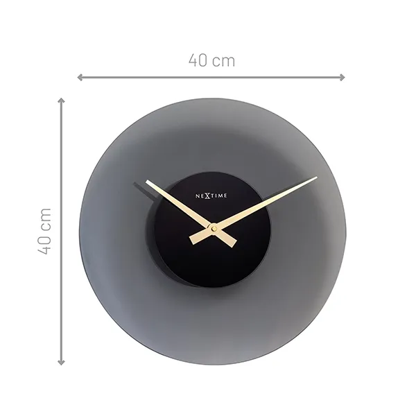Nextime Float Glass Wall Clock - Silent - 40 Cm - Grey product thumbnail 3