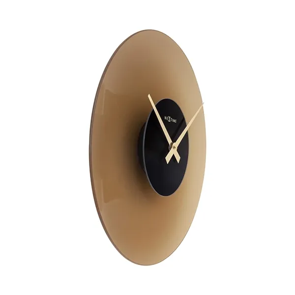 Nextime Float Glass Wall Clock - Silent - 40 Cm - Brown product thumbnail 2