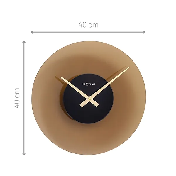 Nextime Float Glass Wall Clock - Silent - 40 Cm - Brown product thumbnail 3