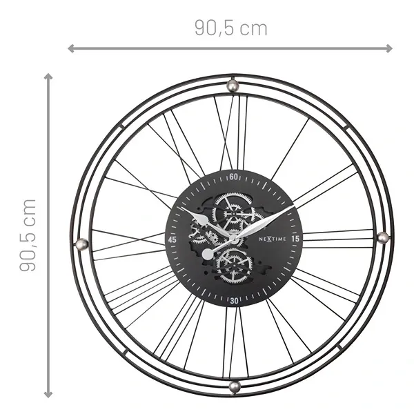 Nextime "Roman Gear" Wall Clock - 90 Cm - Silver product thumbnail 4