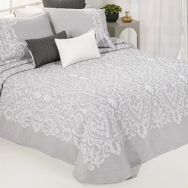 Manterol Pambo bed Spread Jacqaurd - 3Pcs - King & Super King - Grey product thumbnail 2