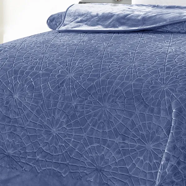 Nova Home Lynx Engraved Blanket- Navy product thumbnail 3