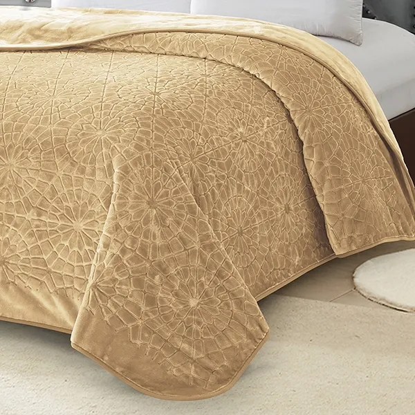 Nova Home Lynx Engraved Blanket- Camel product thumbnail 2