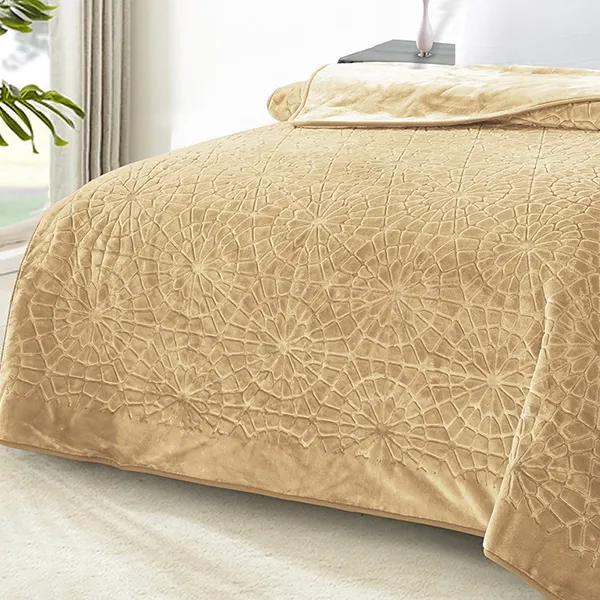 Nova Home Lynx Engraved Blanket- Camel product thumbnail 3