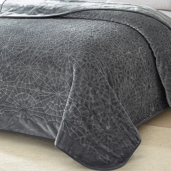 Nova Home Lynx Engraved Blanket- Grey product thumbnail 2