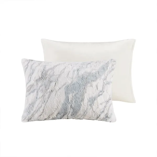 Nova Home Marble Printed Fur Comforter set - Grey product thumbnail 5