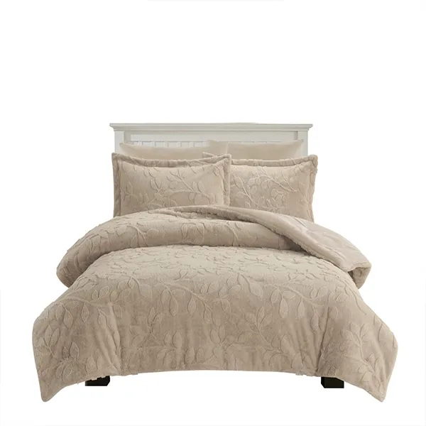 Nova Home Fleurfur Fur Comforter set - Beige product thumbnail 3