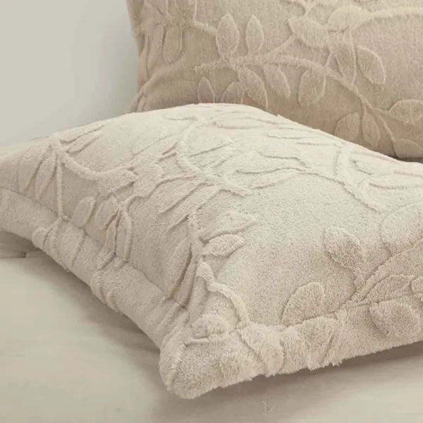 Nova Home Fleurfur Fur Comforter set - Beige product thumbnail 5