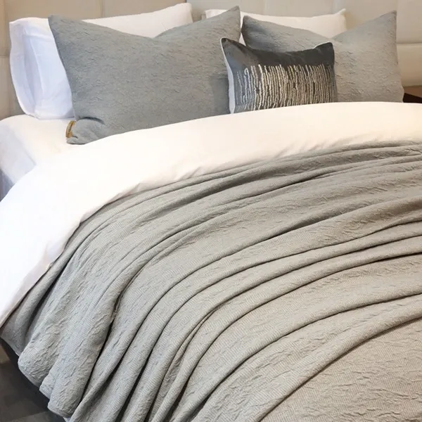 Nova Home Whispers Knitted Cotton Bedspread Set - Light Grey (Available In Sizes) product thumbnail 5
