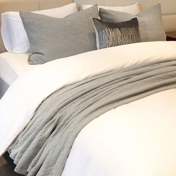 Nova Home Whispers Knitted Cotton Bedspread Set - Light Grey (Available In Sizes) product thumbnail 9