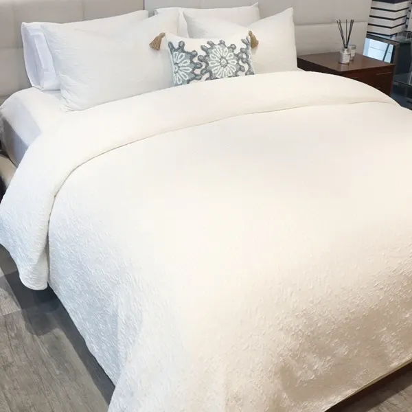 Nova Home Whispers Knitted Cotton Bedspread Set - Single & Twin - 2 Pcs - White product thumbnail 3