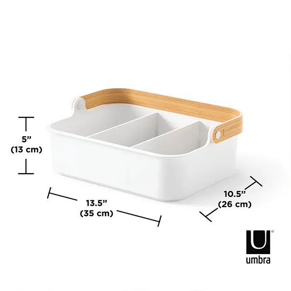 Umbra Bellwood Stackable Bin - White & Natural product thumbnail 4