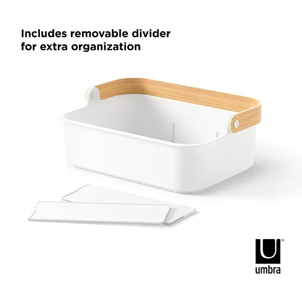 Umbra Bellwood Stackable Bin - White & Natural product thumbnail 5