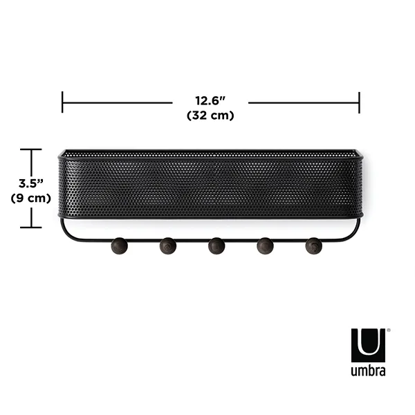 Umbra Estique Wall Organizer - 5 Hook - Black & Walnut product thumbnail 4