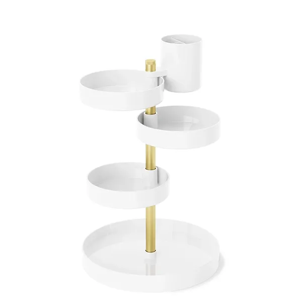 Umbra Pirouette Cosmetic Organizer - White & Brass product thumbnail 2
