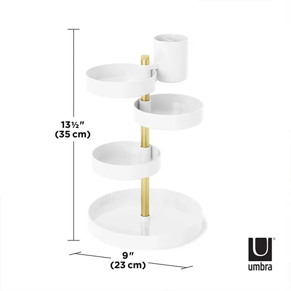 Umbra Pirouette Cosmetic Organizer - White & Brass product thumbnail 4