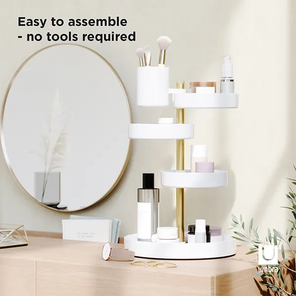 Umbra Pirouette Cosmetic Organizer - White & Brass product thumbnail 5