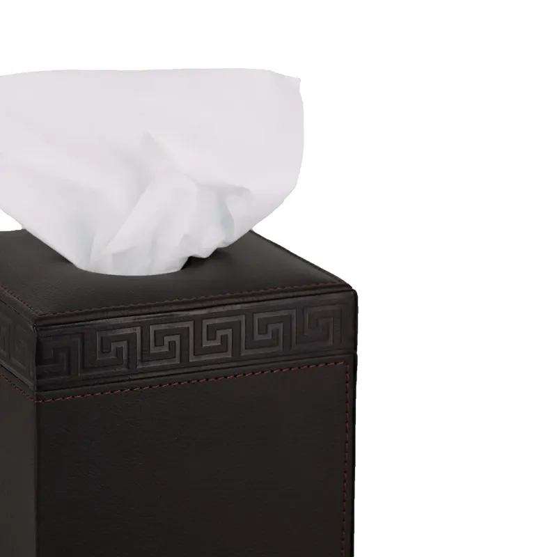 Nova Home Versace Square Leather Tissue Box - Black product thumbnail 2