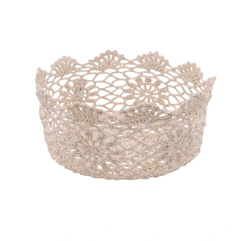 Nova Home "Knotbox" Cotton Crochet Basket - Ivory product thumbnail 4