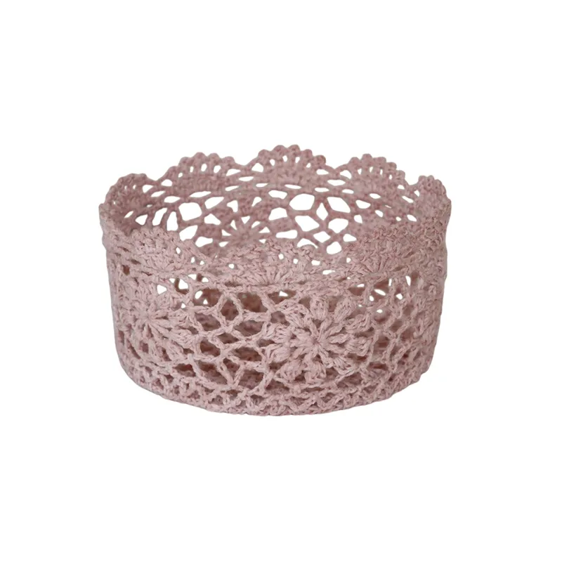 Nova Home "Knotbox" Cotton Crochet Basket - Rose product thumbnail 4