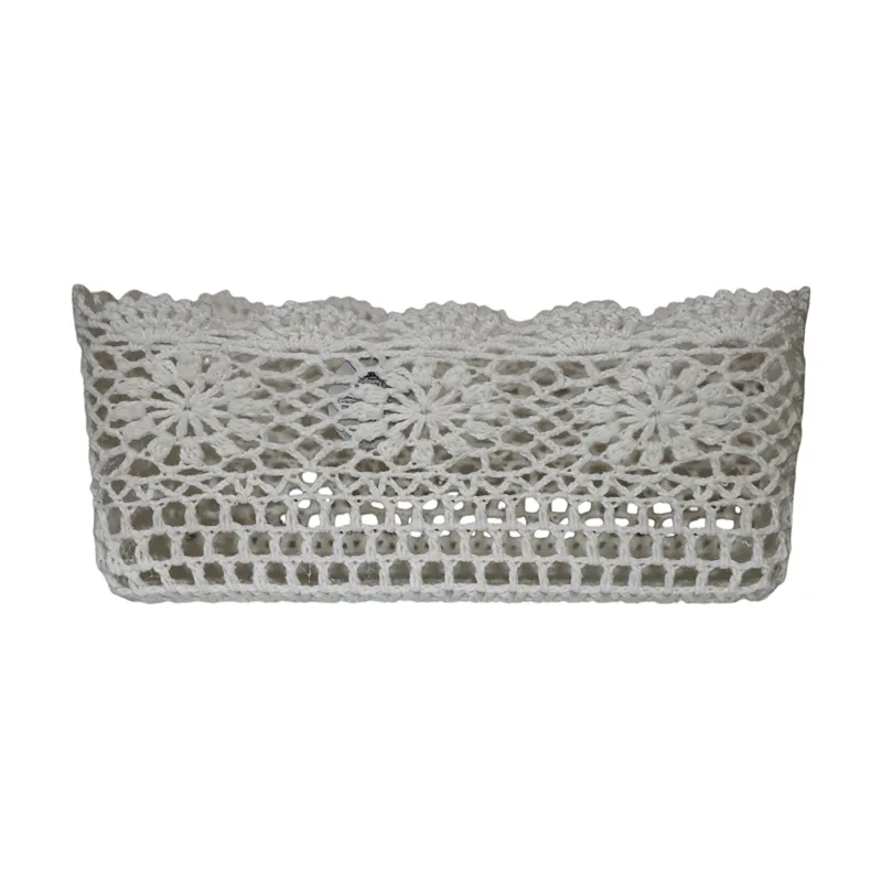 Nova Home "Threadlet" Cotton Crochet Basket - White product thumbnail 2