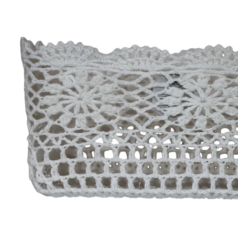Nova Home "Threadlet" Cotton Crochet Basket - White product thumbnail 3
