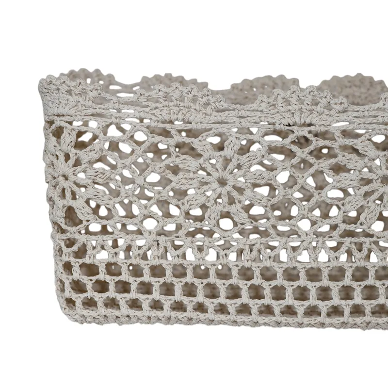 Nova Home "Threadlet" Cotton Crochet Basket - Ivory product thumbnail 3