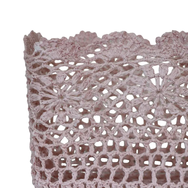 Nova Home "Threadlet" Cotton Crochet Basket - Rose product thumbnail 4