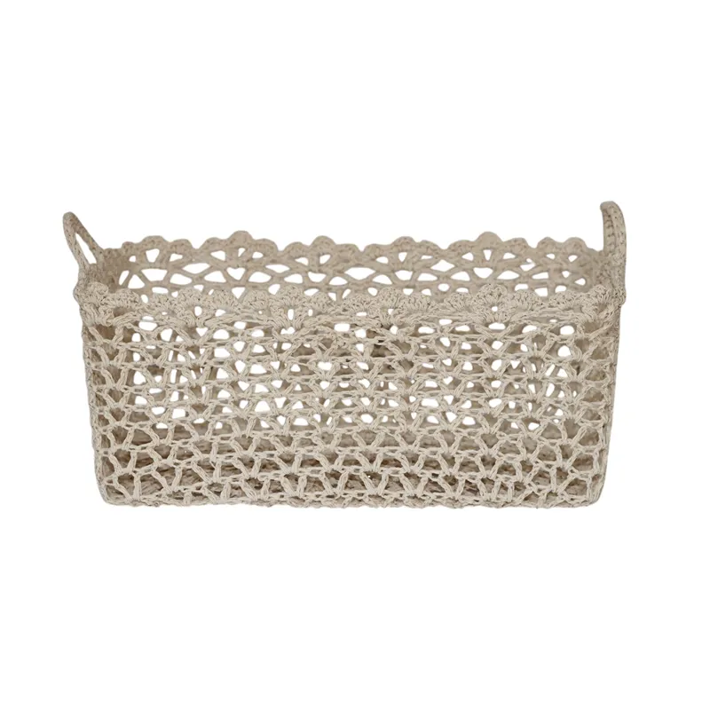 Nova Home "Yarnware" Cotton Crochet Basket - Ivory product thumbnail 2