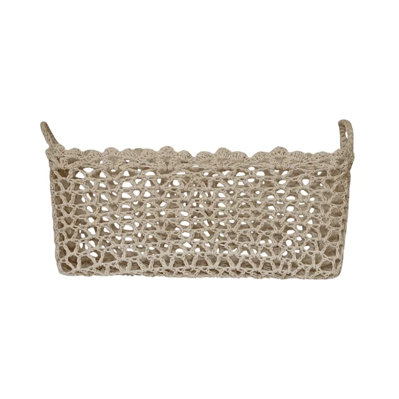 Nova Home "Yarnware" Cotton Crochet Basket - Ivory product thumbnail 3
