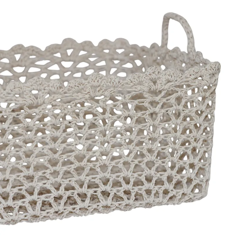 Nova Home "Yarnware" Cotton Crochet Basket - Ivory product thumbnail 4