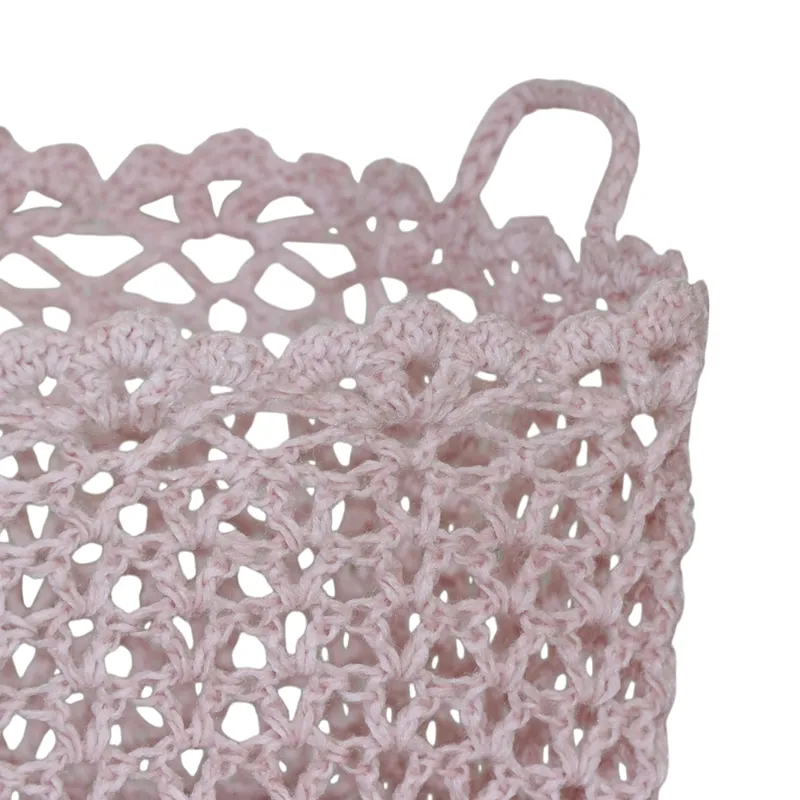 Nova Home "Yarnware" Cotton Crochet Basket - Rose product thumbnail 4
