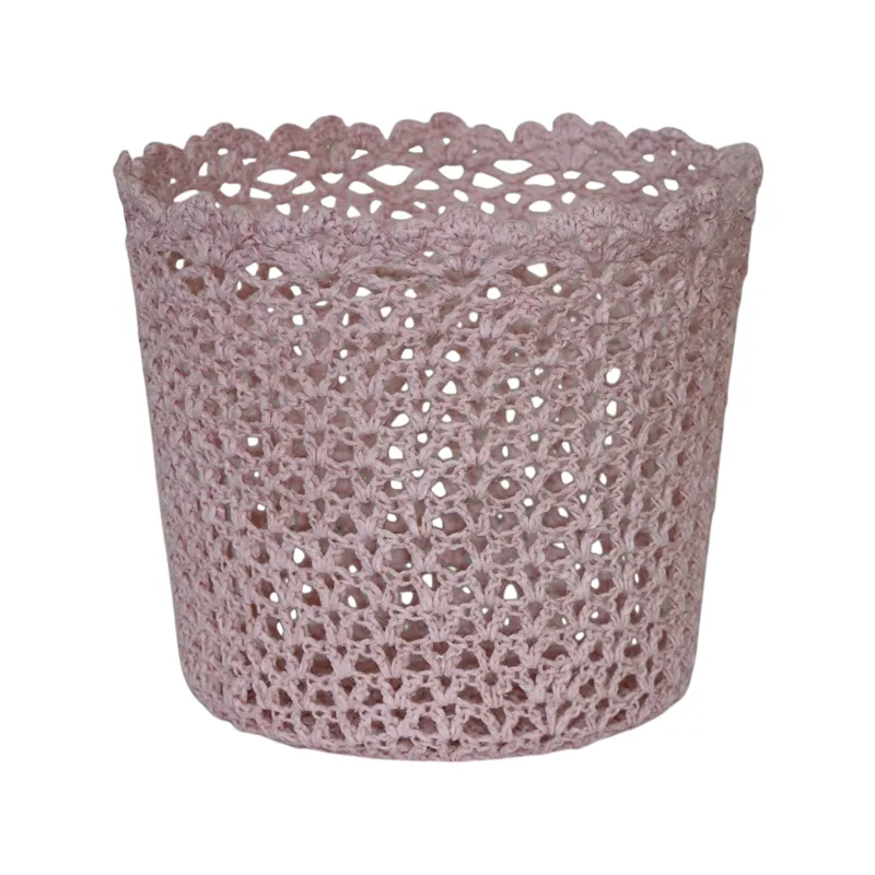 Nova Home "Cove" Cotton Crochet Basket - Rose product thumbnail 4