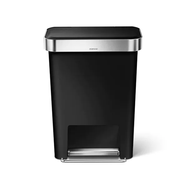 Simplehuman Trim Plastic Bin Rectangular W Steel - 45L - Black product thumbnail 2