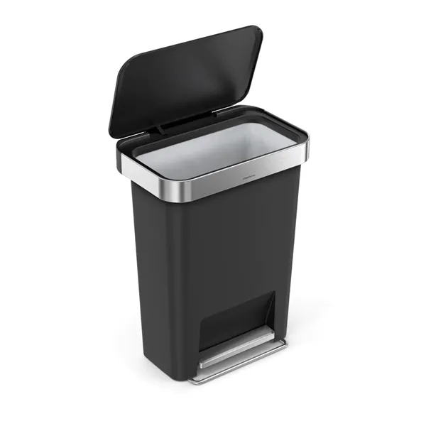 Simplehuman Trim Plastic Bin Rectangular W Steel - 45L - Black product thumbnail 3