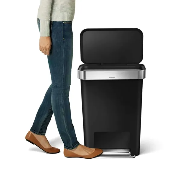 Simplehuman Trim Plastic Bin Rectangular W Steel - 45L - Black product thumbnail 4