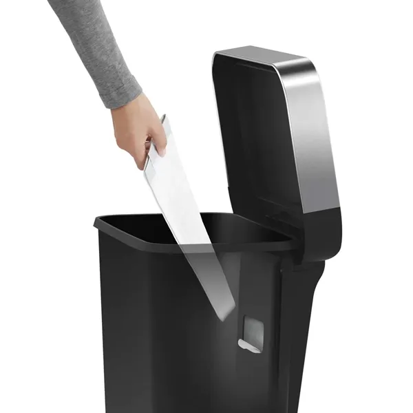 Simplehuman Trim Plastic Bin Rectangular W Steel - 45L - Black product thumbnail 5