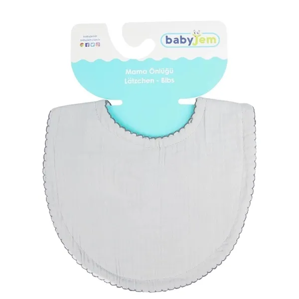Babyjem Plain Muslin Bib - Cotton 100% - Grey product thumbnail 4