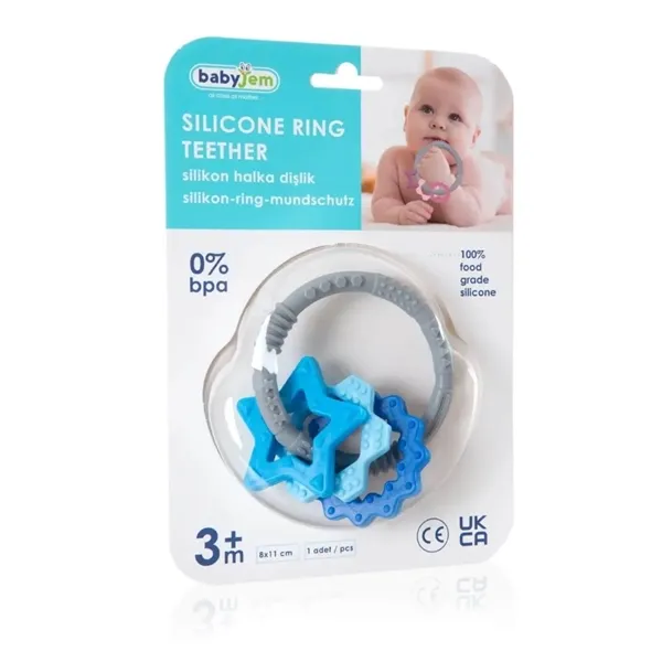 Babyjem Silicone Ring Teether - Blue product thumbnail 4