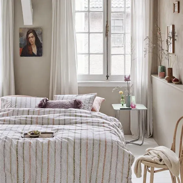 Bedding House Lines Duvet Cover Set - 100% Cotton - Offwhite product thumbnail 2