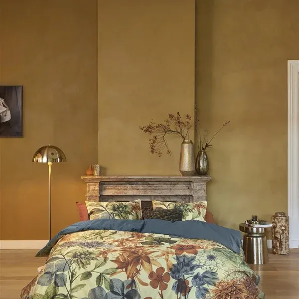 Bedding House Florian Duvet Cover Set - 100% Cotton Satin - 200 Thread - King & Super King - 3 Pcs - Green product thumbnail 2