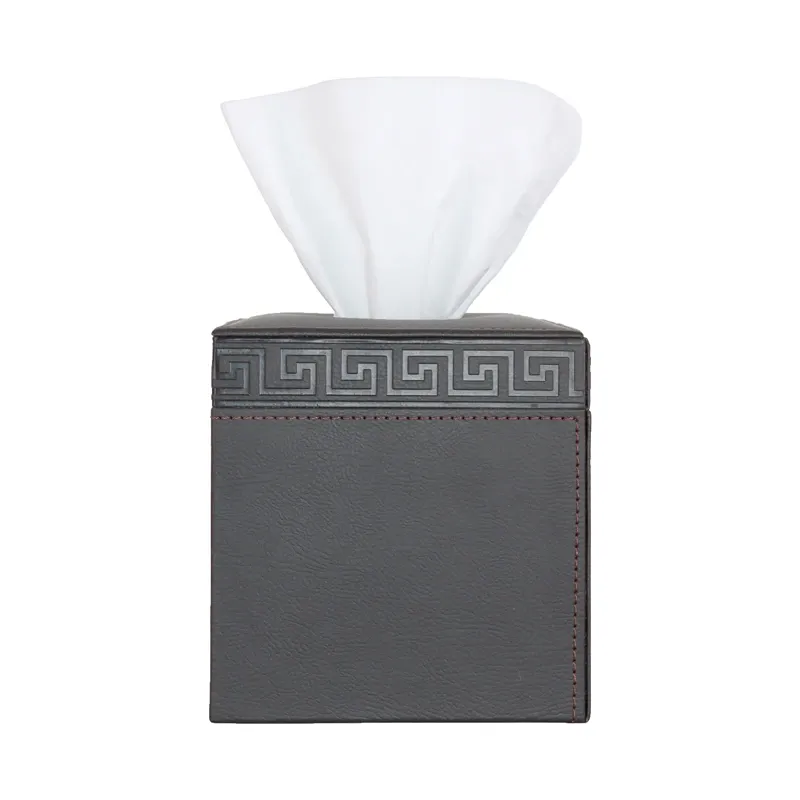 Nova Home Versace Square Leather Tissue Box - Brown product thumbnail 3