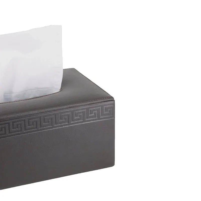 Nova Home Versace Rectangular Leather Tissue Box - Brown product thumbnail 2