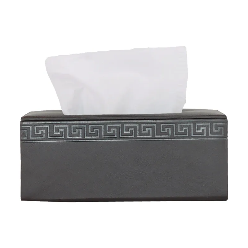 Nova Home Versace Rectangular Leather Tissue Box - Brown product thumbnail 3