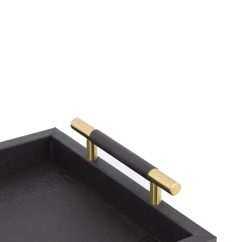 Nova Home Versace Rectangular Leather Tray - Small - Brown product thumbnail 3