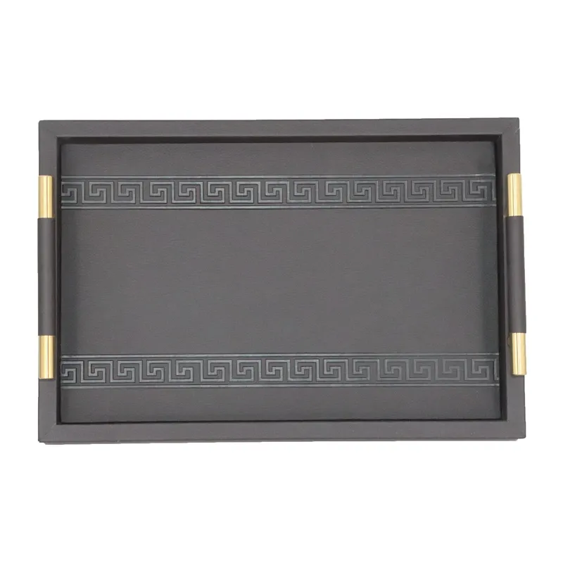 Nova Home Versace Rectangular Leather Tray - Small - Brown product thumbnail 4