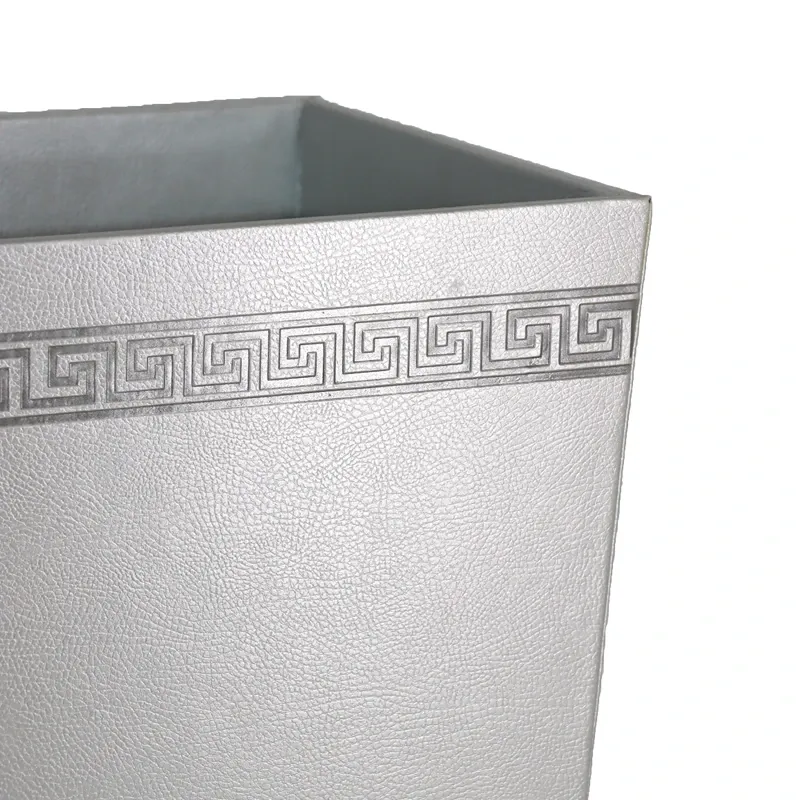 Nova Home Versace Leather Bin Basket - Silver product thumbnail 2