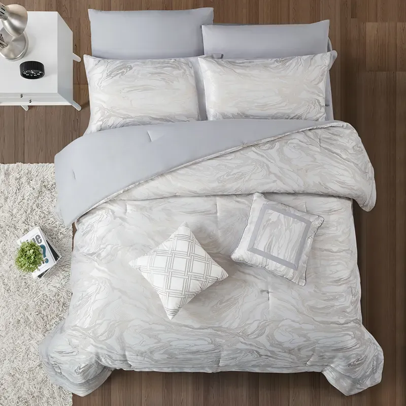 Nova Home Grady Jacquard Comforter Set - King & Super King - 8 Pcs - Grey product thumbnail 2