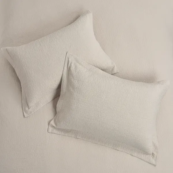 Nova Cottontex Textured Duvet Cover Set - 100% Cotton, 200 Thread - 2 Pcs - Queen - Beige product thumbnail 6